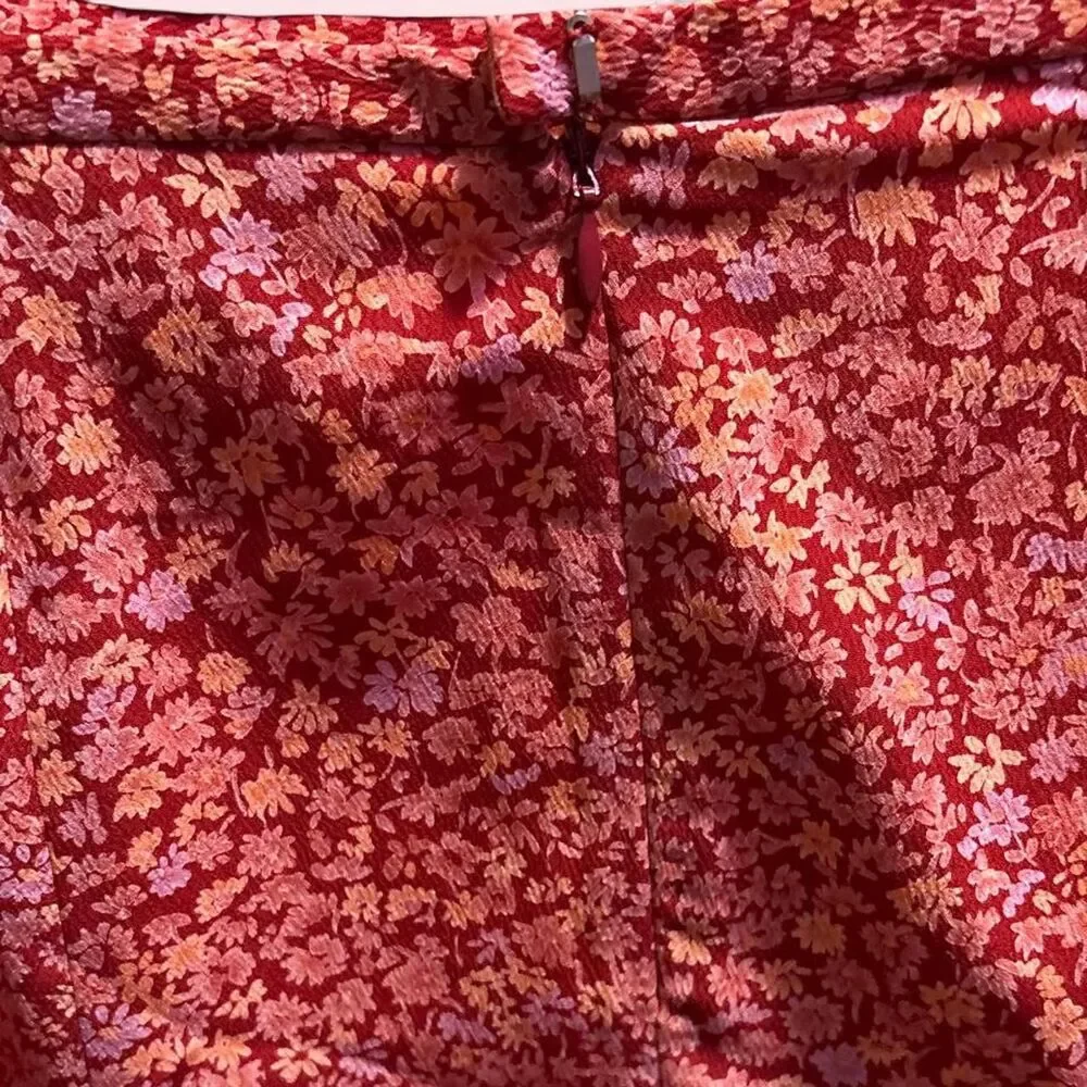 Norton McNaughton Pink and Red Floral Skirt